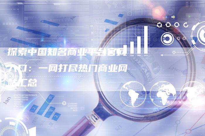 探索中国知名商业平台官网入口：一网打尽热门商业网站汇总
