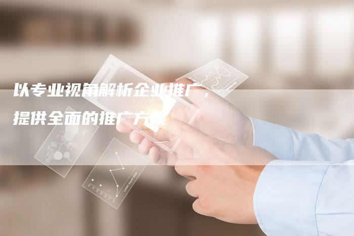 以专业视角解析企业推广，提供全面的推广方案