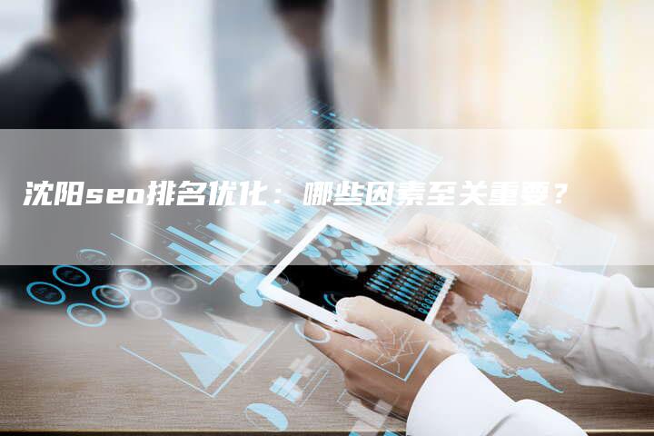 沈阳seo排名优化：哪些因素至关重要？