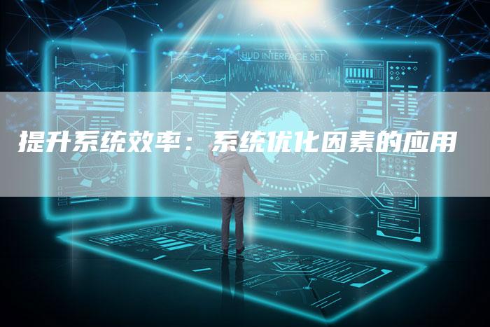 提升系统效率：系统优化因素的应用