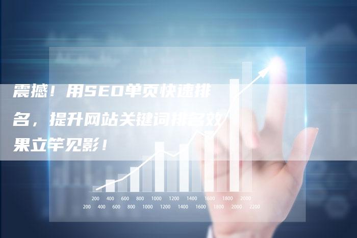 震撼！用SEO单页快速排名，提升网站关键词排名效果立竿见影！