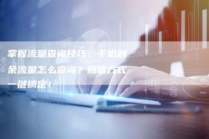 掌握流量查询技巧：手机剩余流量怎么查询？短信方式一键搞定！