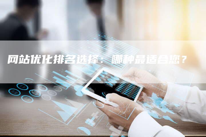 网站优化排名选择：哪种最适合您？