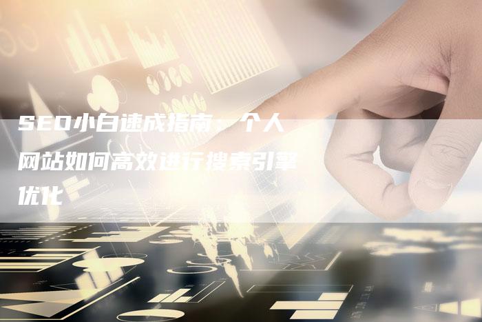 SEO小白速成指南：个人网站如何高效进行搜索引擎优化