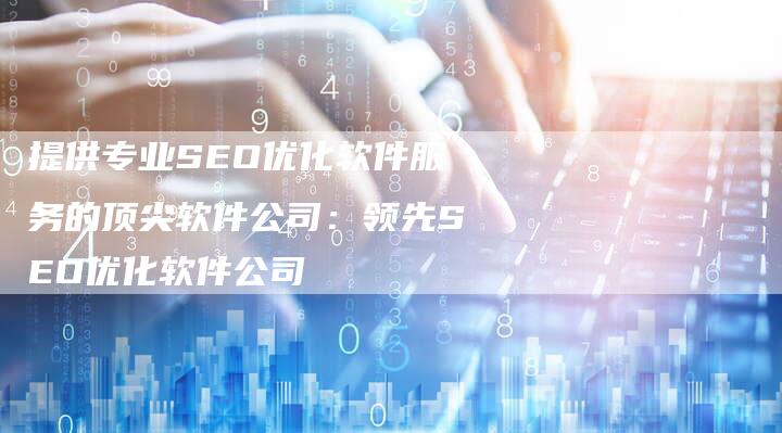 提供专业SEO优化软件服务的顶尖软件公司：领先SEO优化软件公司